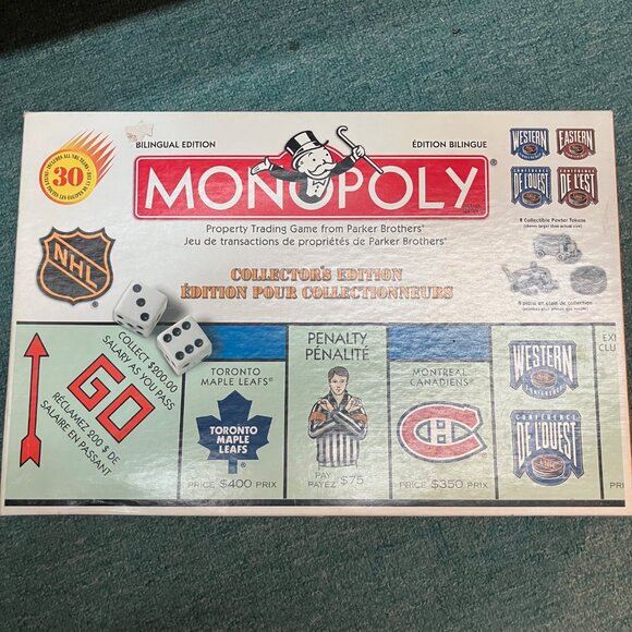 Monopoly NHL Collector’s Edition 1999 Board Game Complete Bilingual FAST Shippng - Picture 1 of 6